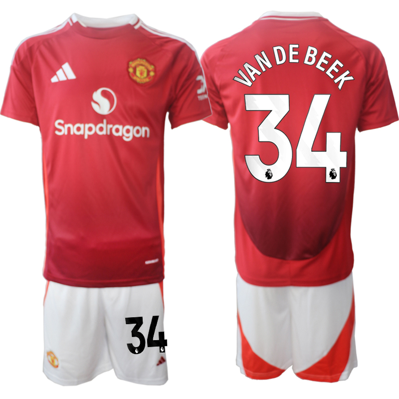 Men 2024-2025 Club Manchester United home Red #34 Soccer Jersey->manchester united jersey->Soccer Club Jersey